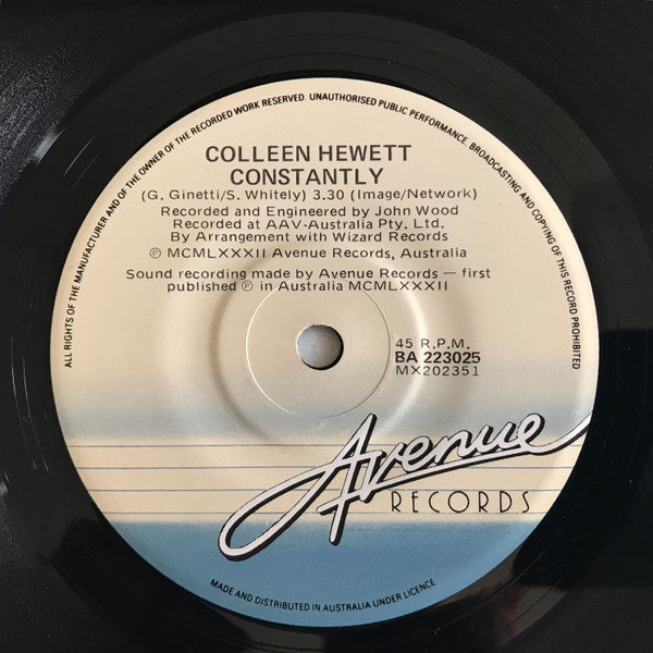 Colleen Hewett : The Wind Beneath My Wings (7")