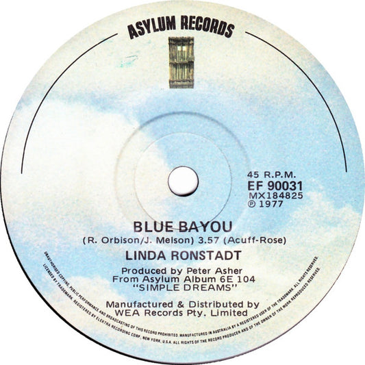 Linda Ronstadt : Blue Bayou (7")
