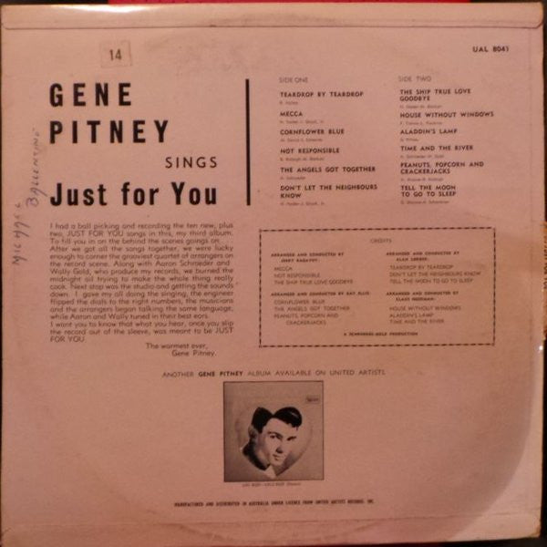 Gene Pitney : Sings Just For You (LP, Album)