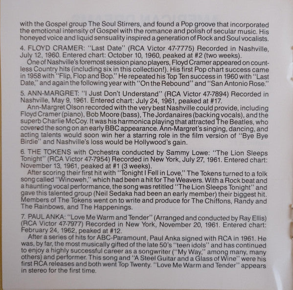 Various : American Dreams - The Best Of The 60's, Vol. 1 (CD, Comp, RM)