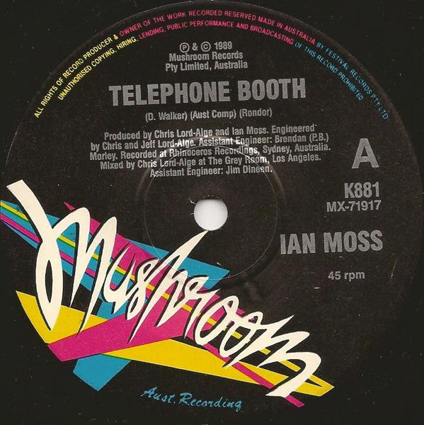 Ian Moss : Telephone Booth (7", Single, Ltd)