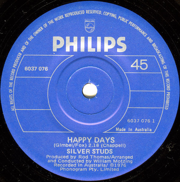 Silver Studs : Happy Days (7", Single)