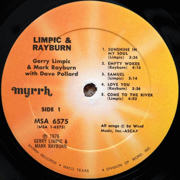 Gerry Limpic & Mark Rayburn* With Dave Pollard (4) : Limpic & Rayburn (LP, Album, RE)