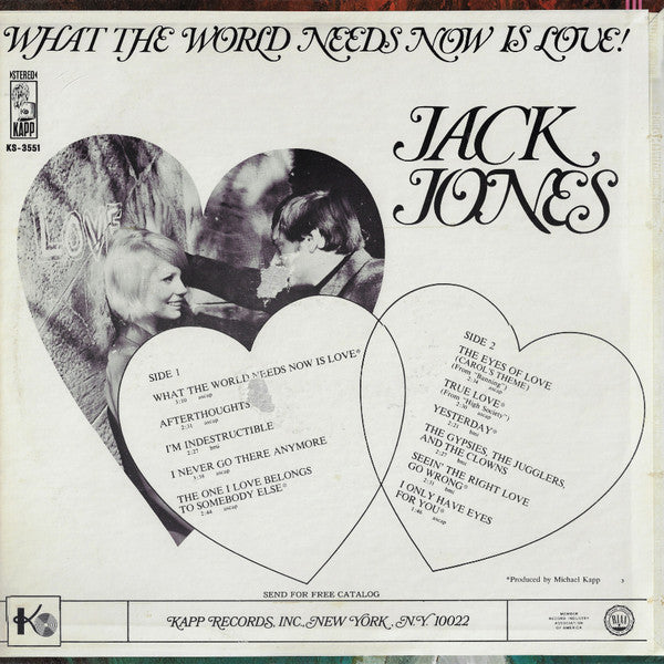 Jack Jones : What The World Needs Now Is Love! (LP, Album, Pit)