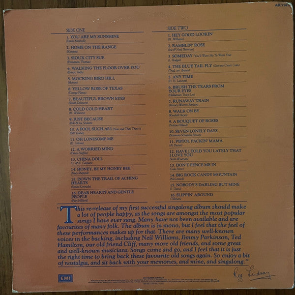 Reg Lindsay : Country And Western Singalong (LP, Album, Mono, RE)