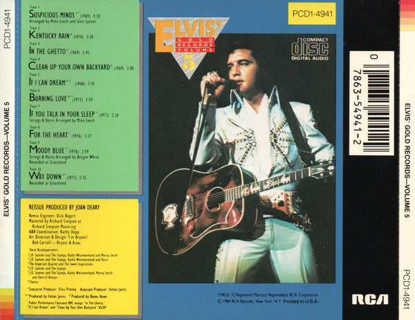 Elvis Presley : Elvis' Gold Records Volume 5 (CD, Comp)