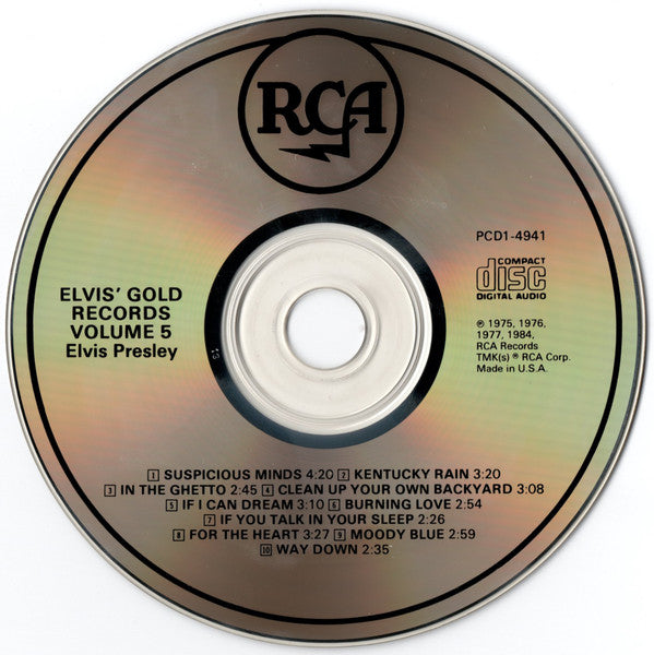 Elvis Presley : Elvis' Gold Records Volume 5 (CD, Comp)