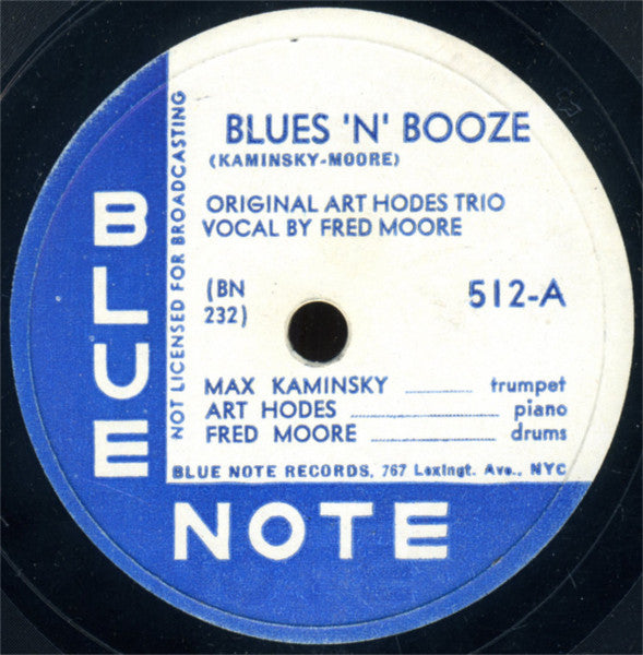 Original Art Hodes Trio* : Blues 'N' Booze / Eccentric (Shellac, 10", Scr)