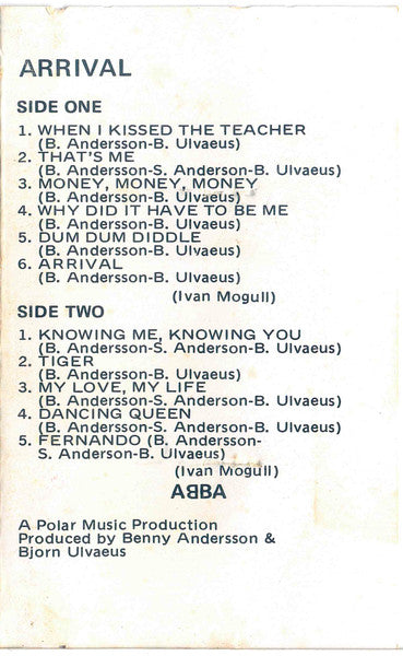 ABBA : Arrival (Cass, Album, Yel)