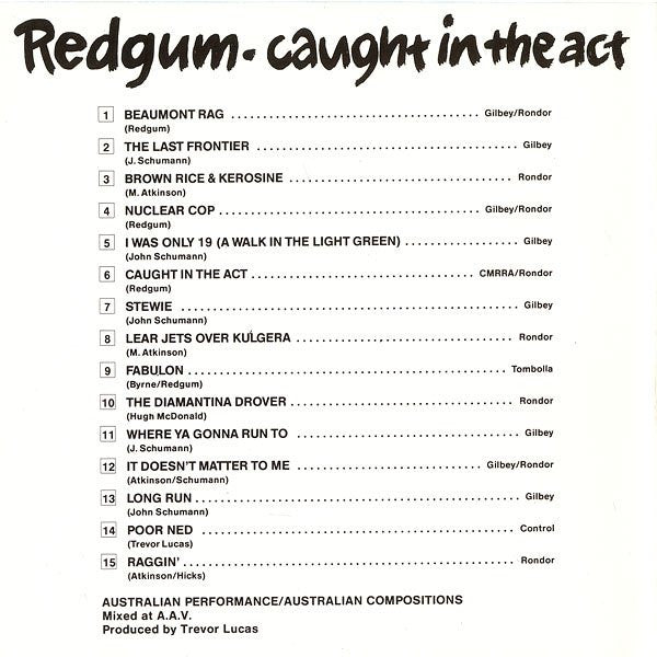 Redgum : Caught In The Act (CD, Album, RE)