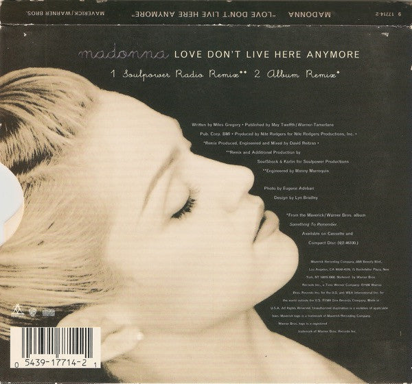 Madonna : Love Don't Live Here Anymore (CD, Single)