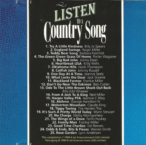 Various : Listen To A Country Song (CD, Comp)
