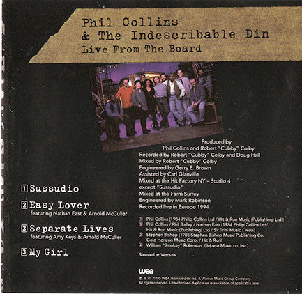 Phil Collins : Live From The Board • Official Bootleg (CD, EP, Gol)