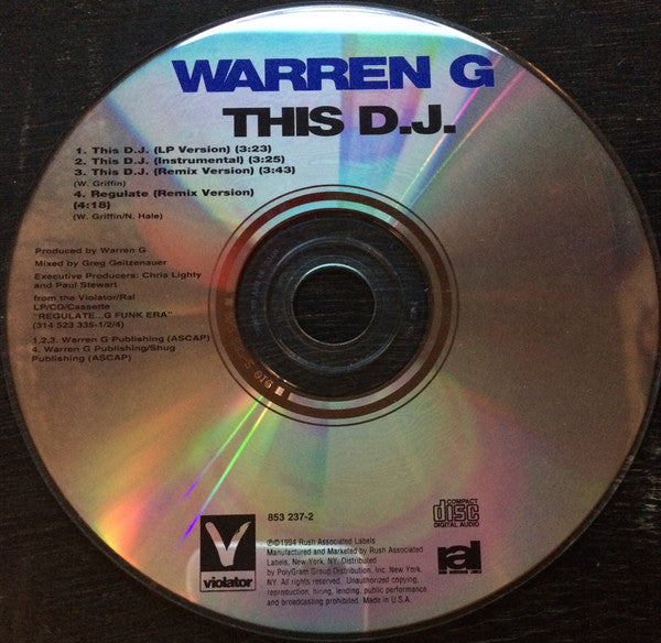 Warren G : This D.J. (CD, Single, Car)
