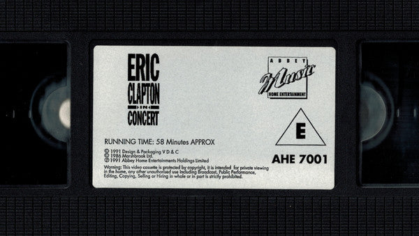 Eric Clapton : In Concert (VHS, PAL)