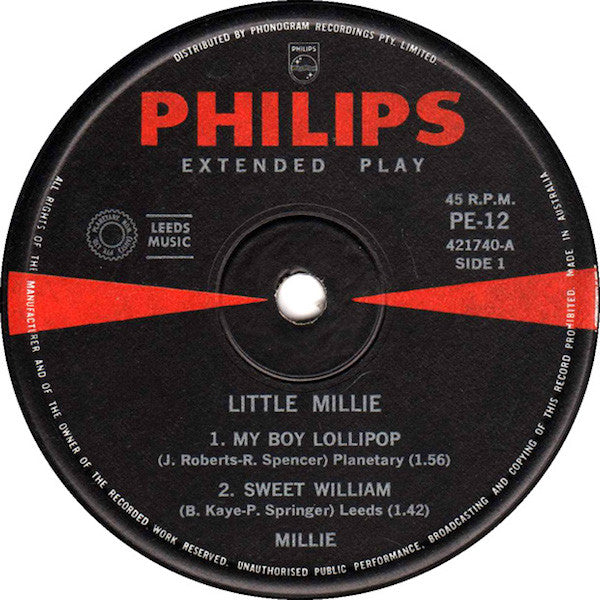 Millie* : My Boy Lollipop (7", EP, Mono)