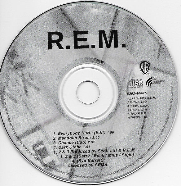 R.E.M. : Everybody Hurts (CD, Maxi, Car)