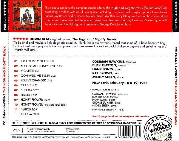 Coleman Hawkins : The High And Mighty Hawk (CD, Album, RE)