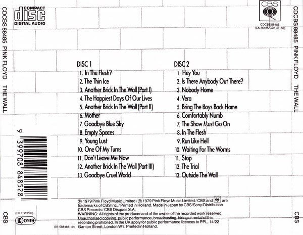 Pink Floyd : The Wall (2xCD, Album, RE)