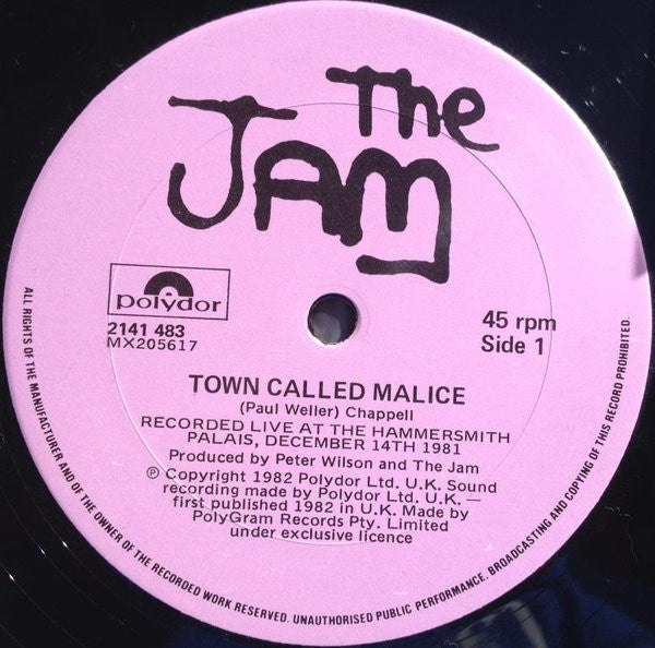 The Jam : Town Called Malice (12", Single)