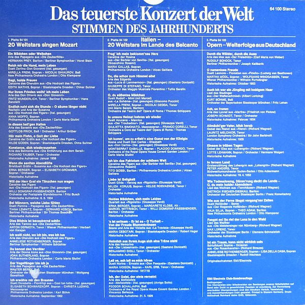 Various : Das Teuerste Konzert Der Welt (Stimmen Des Jahrhunderts) (3xLP, Comp, Club, S/Edition)