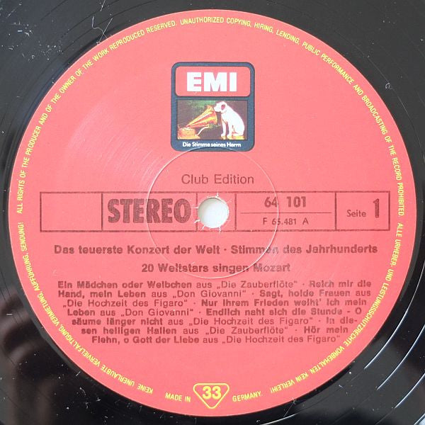 Various : Das Teuerste Konzert Der Welt (Stimmen Des Jahrhunderts) (3xLP, Comp, Club, S/Edition)