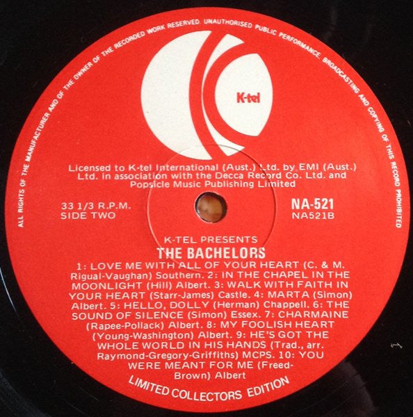 The Bachelors : 20 Greatest Hits (LP, Comp)