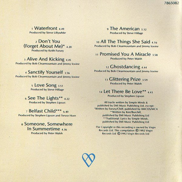 Simple Minds : Glittering Prize 81/92 (CD, Comp)