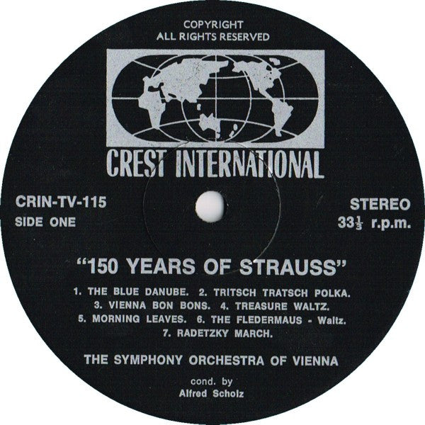 Johann Strauss Jr., The Symphony Orchestra Of Vienna, Alfred Scholz : 150 Years Of Strauss (LP, Gat)