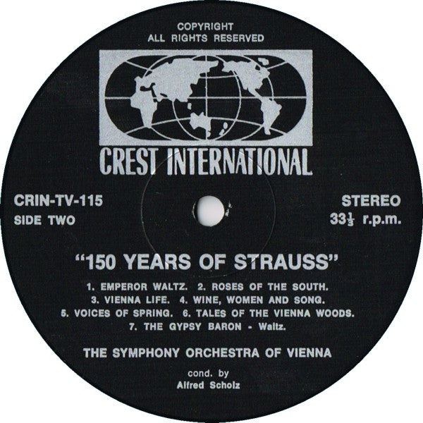 Johann Strauss Jr., The Symphony Orchestra Of Vienna, Alfred Scholz : 150 Years Of Strauss (LP, Gat)