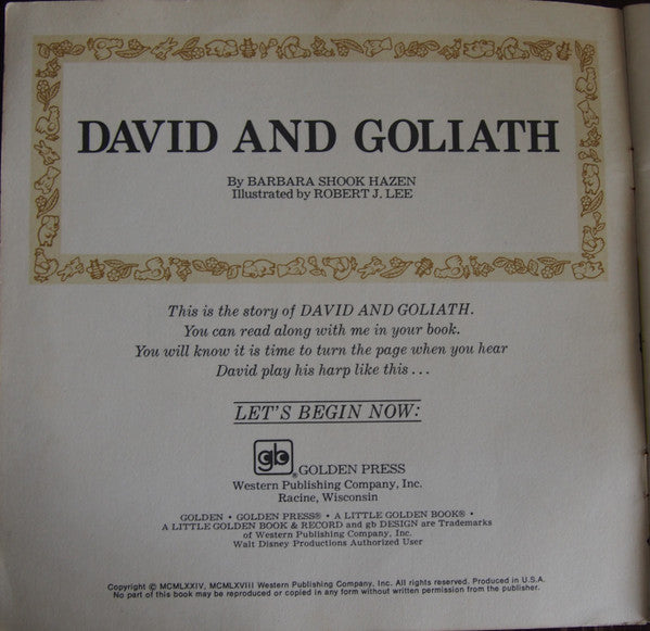 Unknown Artist : David And Goliath (7")