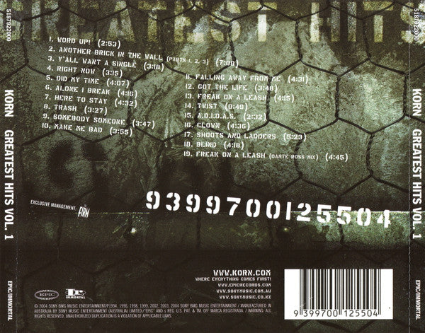 Korn : Greatest Hits Vol. 1 (CD, Comp)