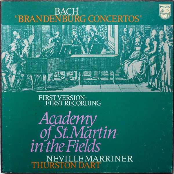 Bach*, Academy Of St.Martin-In-The-Fields*, Neville Marriner*, Thurston Dart : Brandenburg Concertos (First Version - First Recording) (2xLP + Box)