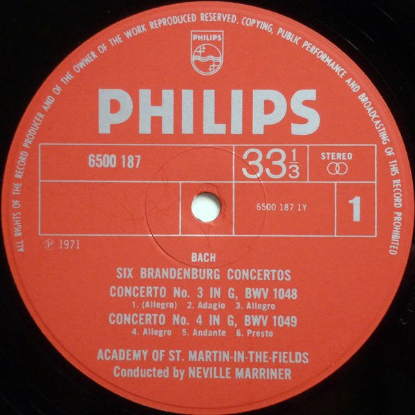 Bach*, Academy Of St.Martin-In-The-Fields*, Neville Marriner*, Thurston Dart : Brandenburg Concertos (First Version - First Recording) (2xLP + Box)