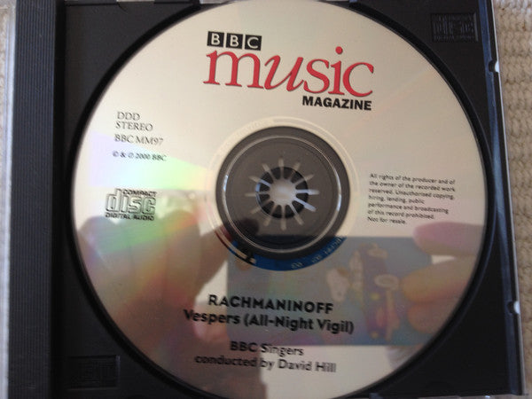 Rachmaninoff* - BBC Singers / David Hill : Vespers (All-Night Vigil) (CD-ROM, Album, Enh)