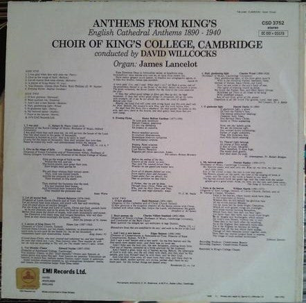 The King's College Choir Of Cambridge, David Willcocks, James Lancelot : Anthems From King's (LP)
