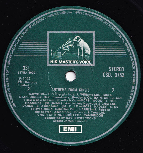 The King's College Choir Of Cambridge, David Willcocks, James Lancelot : Anthems From King's (LP)