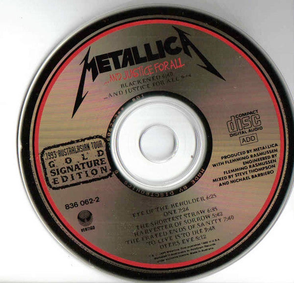 Metallica : ...And Justice For All (CD, Album, RE, Gol)