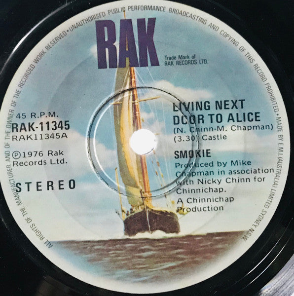 Smokie : Living Next Door To Alice / Run To You (7", Single)