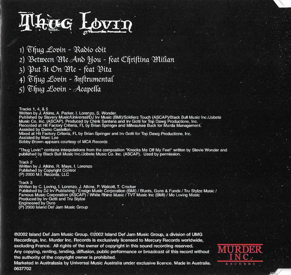 Ja Rule : Thug Lovin' (CD, Single)