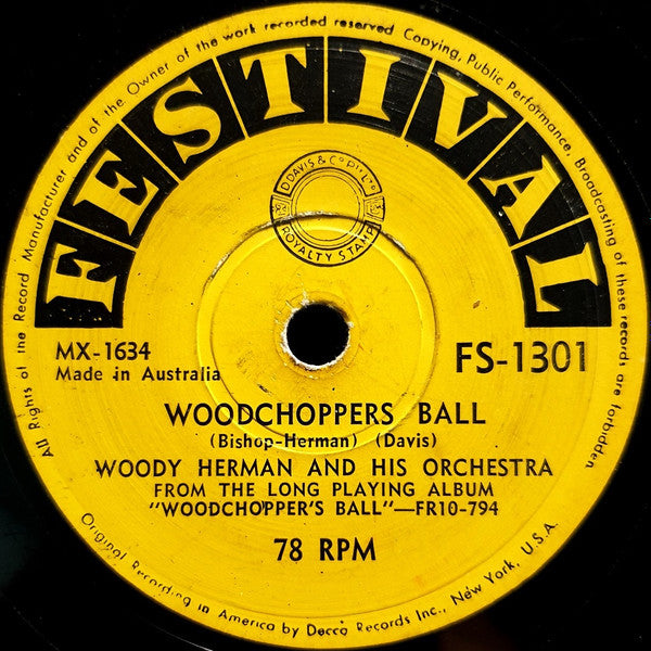 Woody Herman And His Orchestra : The Golden Wedding / Woodchoppers Ball (Shellac, 10", Mono)