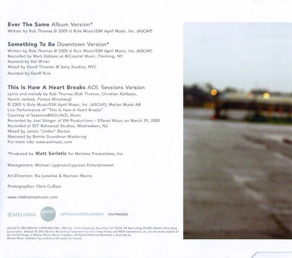 Rob Thomas : Ever The Same (CD, Single)