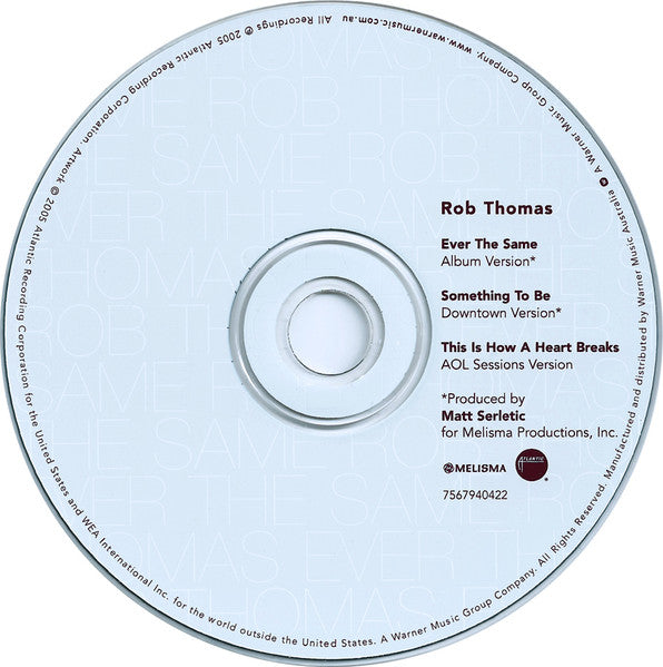 Rob Thomas : Ever The Same (CD, Single)