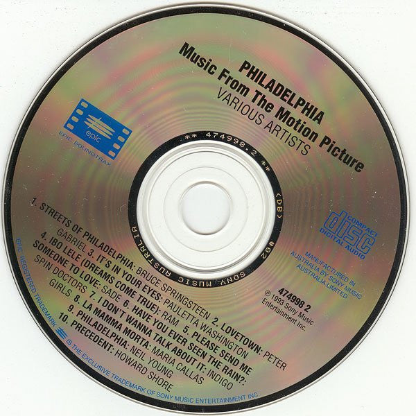 Various : Philadelphia (Music From The Motion Picture) (CD, Comp)