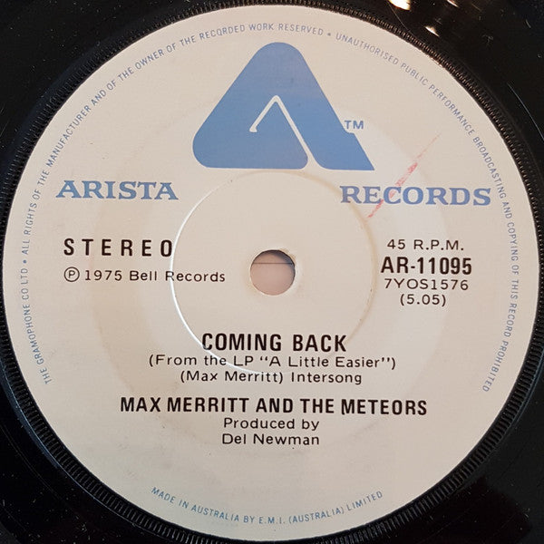 Max Merritt And The Meteors : Let It Slide (7")