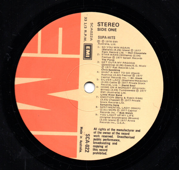 Various : Supa Hits (LP, Comp)