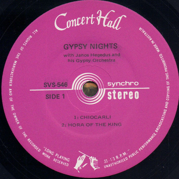 János Hegedüs Und Sein Grosses Zigeuner Orchester : Gypsy Nights (7", EP)