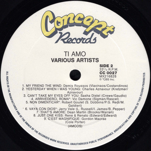 Various : Ti Amo (LP, Comp)