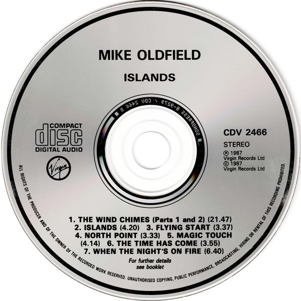 Mike Oldfield : Islands (CD, Album, Son)