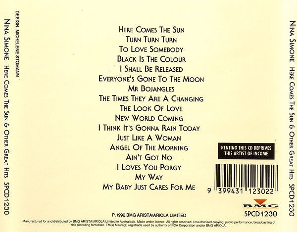 Nina Simone : Here Comes The Sun & Other Great Hits (CD, Comp)